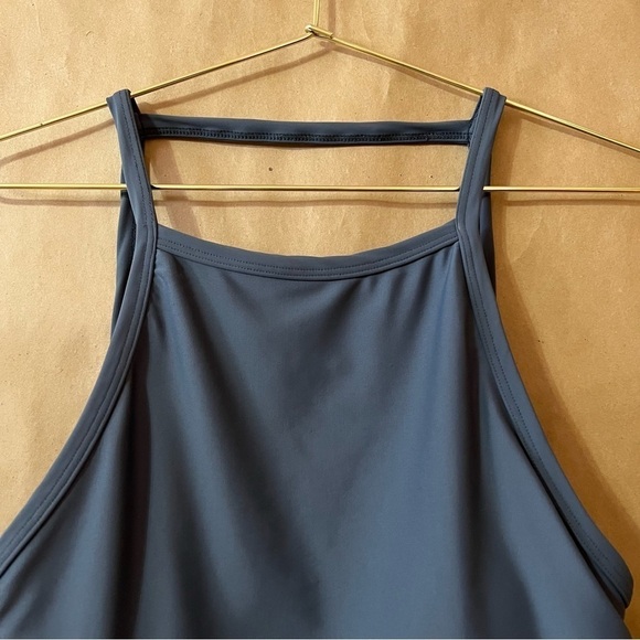 Kortni Jeane | Squared Up Swim Top Bikini High Neck Grey Size L - Picture 4 of 10